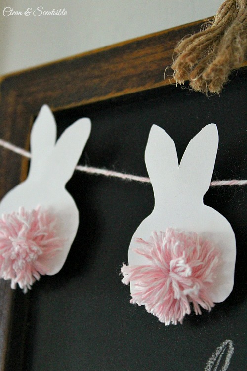 Easter Decoration Bunny Home Decor Easter Bunny Garland |Spring Garland| Easter Garland Spring Decor Bunny Pom Pom Garland