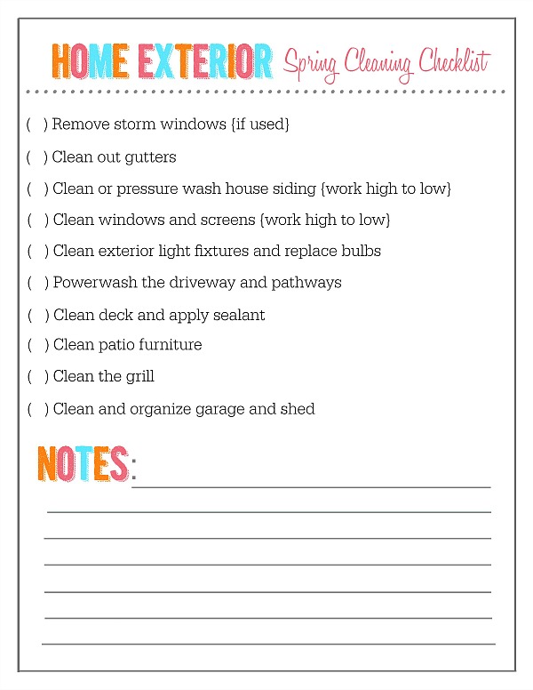 Free printable home maintenance checklists for your home exterior and yard.