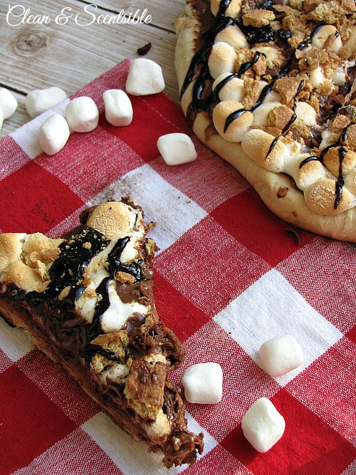 This smores pizza is SO good and done up easily on the grill!