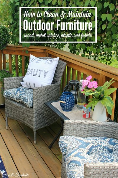Protect your investment and learn how to care for your outdoor furniture. Great tips on how to clean outdoor furniture - everything from metal and wood furniture to patio cushions.