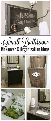 Inexpensive and simple design and organization ideas for a small bathroom.