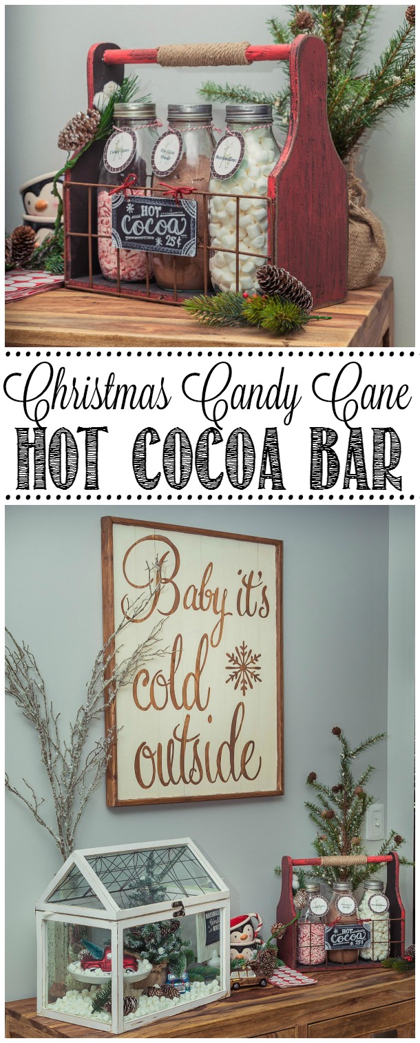 Love this cute hot cocoa bar! Free printables included.