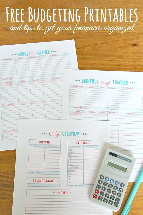 Get your budget organized and under control with these free budgeting printables.