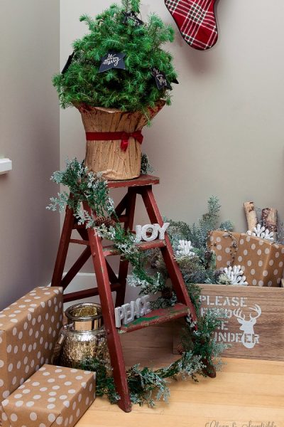 Quick and simple Christmas decorating using presents.