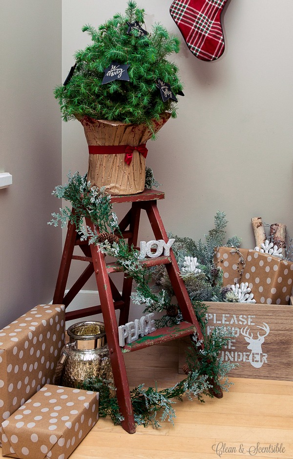 Quick and simple Christmas decorating using presents.