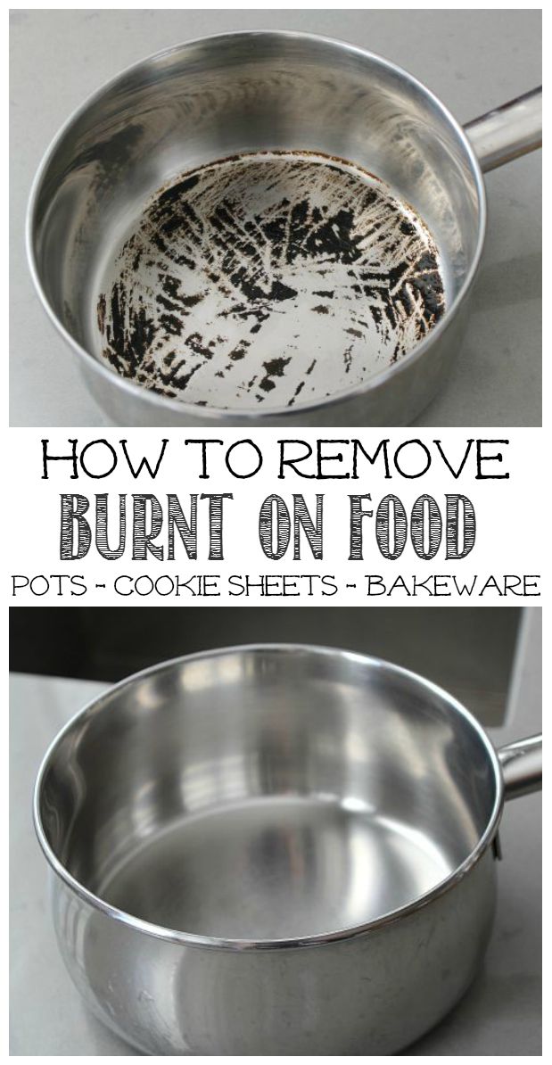 Try this easy {and green cleaning!} way to remove that burnt on food from your pots and pans.