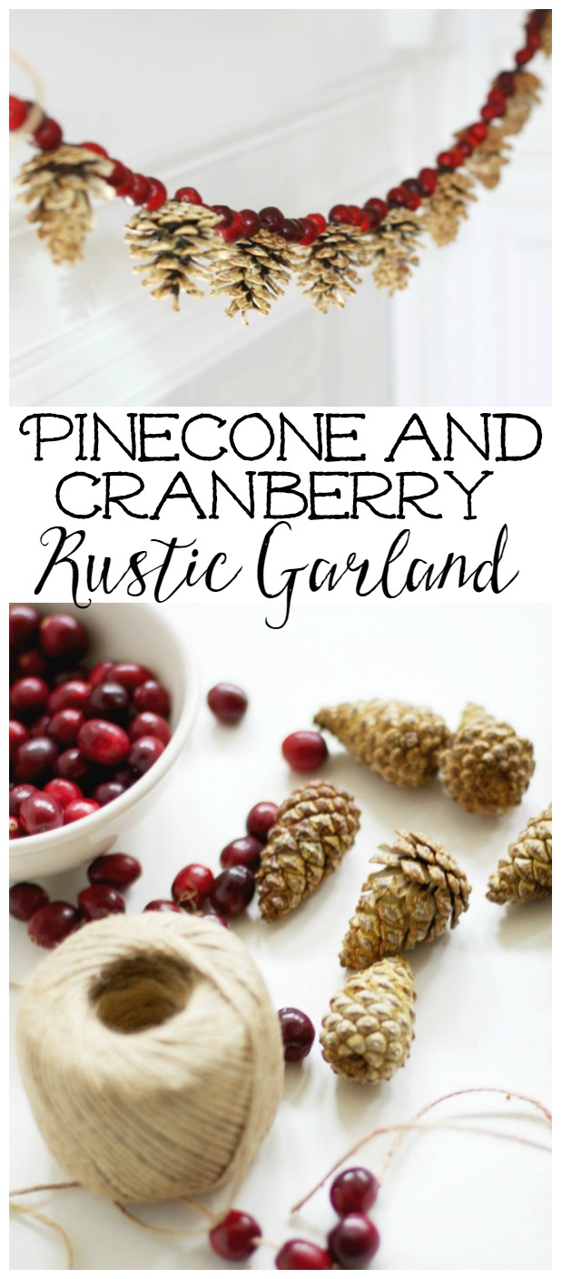 Beautiful bleached pine cone and cranberry garland. Perfect for your Christmas decorating or winter decor.