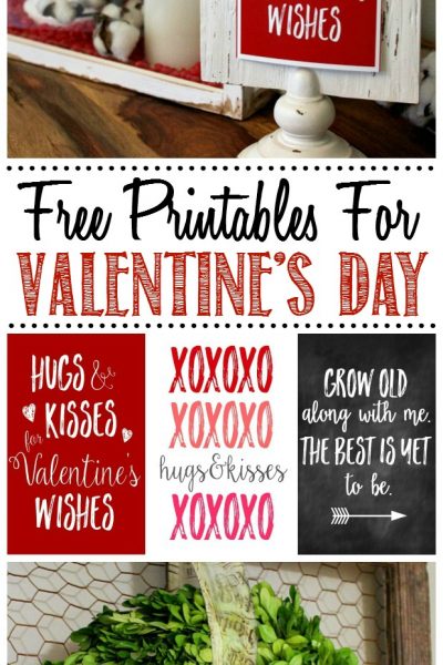 Great collection of free Valentine's Day printables and some cute ways to display them for some unique Valentine's Day decor.