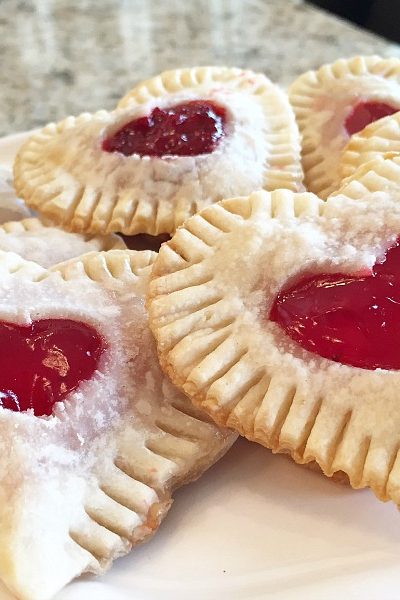 Cute Valentine's Day pie pops - easy to make with only three ingredients needed!