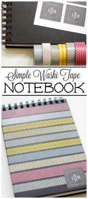 Create this cute washi tape notebook to jot down shopping lists, favorite quotes, to do lists and more! This would be great to keep in my purse!