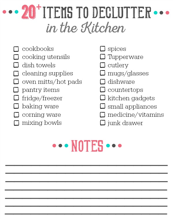 The 30 Minute Kitchen Decluttering Challenge - 20 things to declutter NOW! Free printable included.