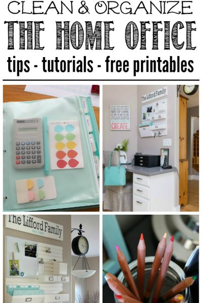 Everything you need to get your home office cleaned and organized! Lots of free printables included - part of The Household Organization Diet.