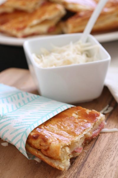 Take your grilled cheese up a notch with this ham and cheese melt recipe. SO good and can be customized with any filling that you would like!