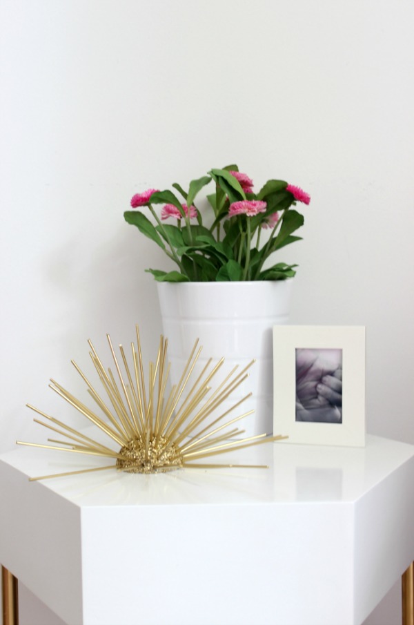 Easy DIY gold orb to add to your modern decor.