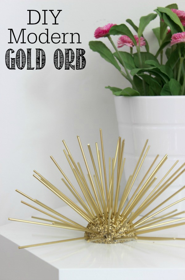 Easy DIY gold orb to add to your modern decor.
