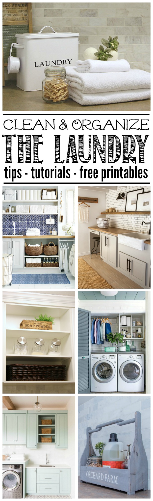Great tips and design ideas to help you create a beautiful and functional laundry room. Free printables included to help keep you on track! 