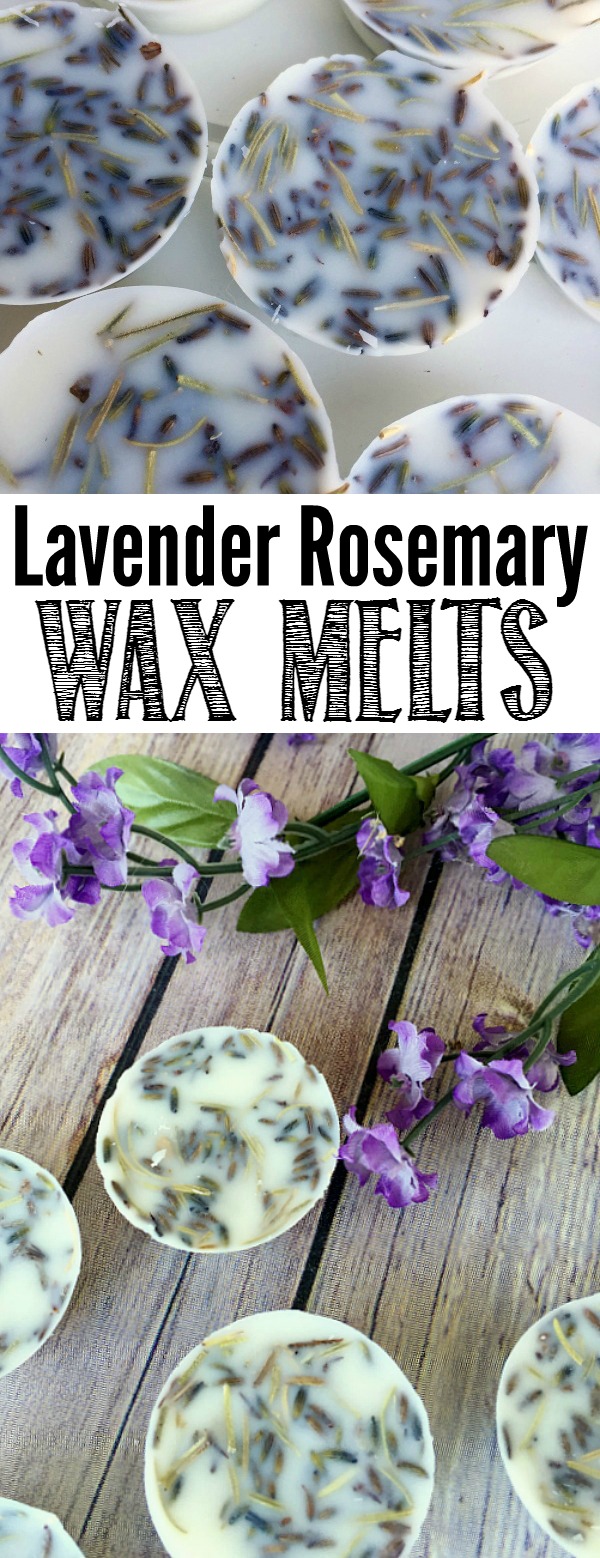 DIY lavender rosemary wax melts - can be used in any wax pot.  I love this scent!