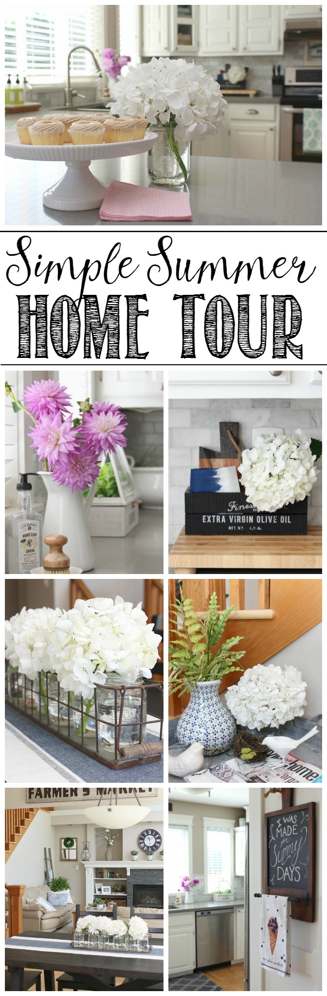 Beautiful simple summer home tour and summer decor ideas.