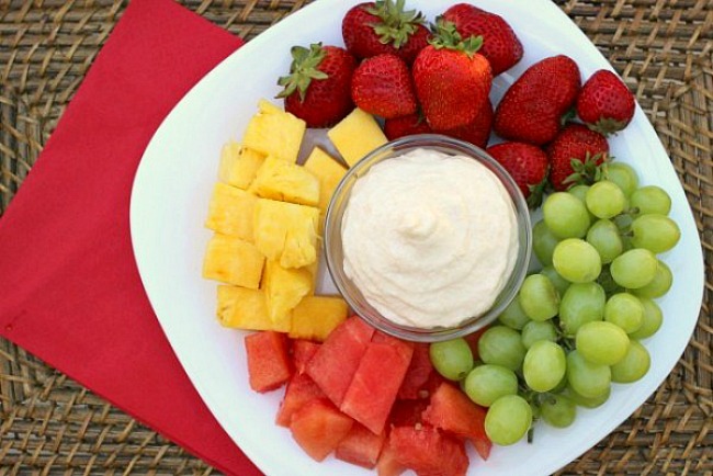 Easy coconut fruit dip! The perfect summer snack!
