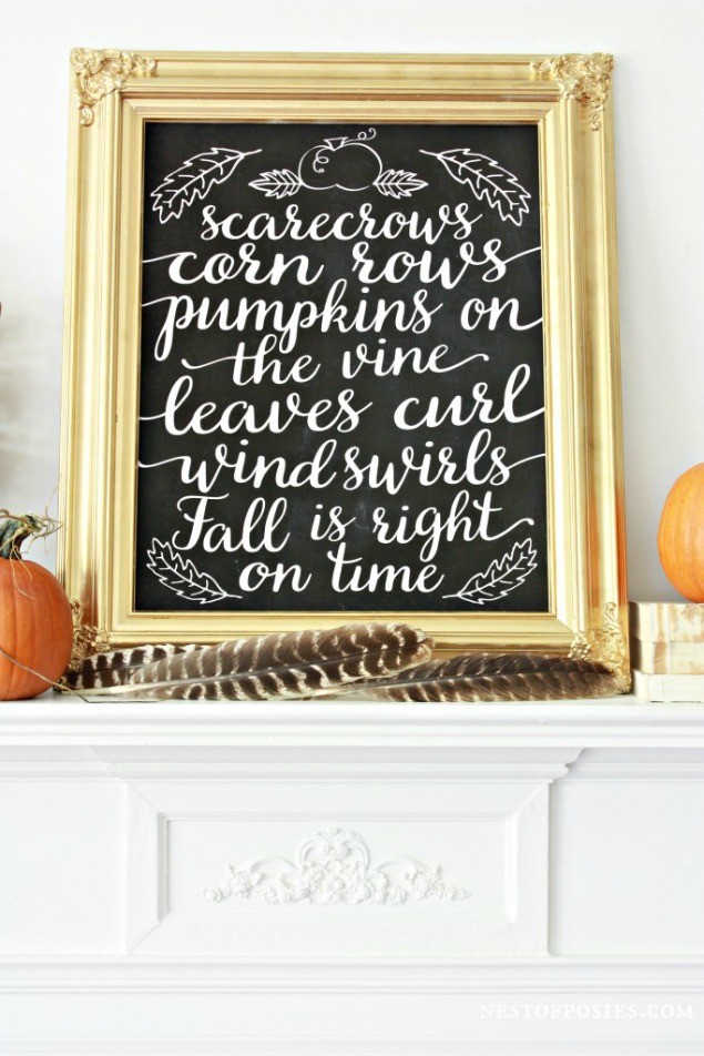 Lots of fall chalkboard inspiration and tips to create your own chalkboard art.