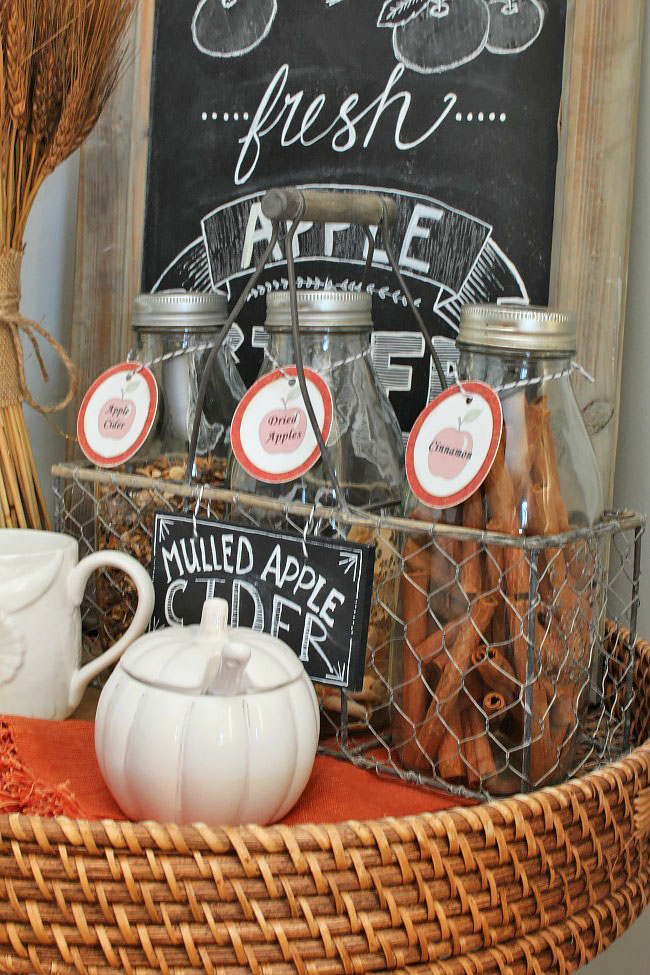 Lots of simple and inexpensive ideas to help you decorate your home for fall. Love this fall beverage bar!