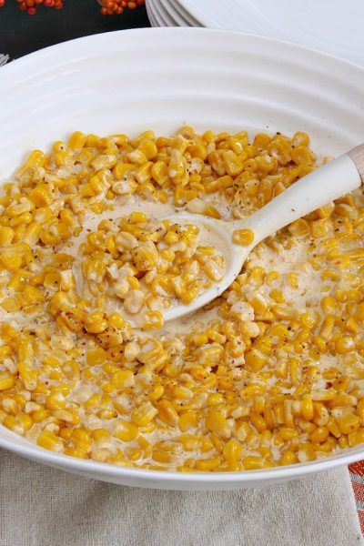 Delicious slow cooker creamy corn. This will soon be a family favorite and makes a great holiday side dish. Minimal prep time needed and it frees up stove space!