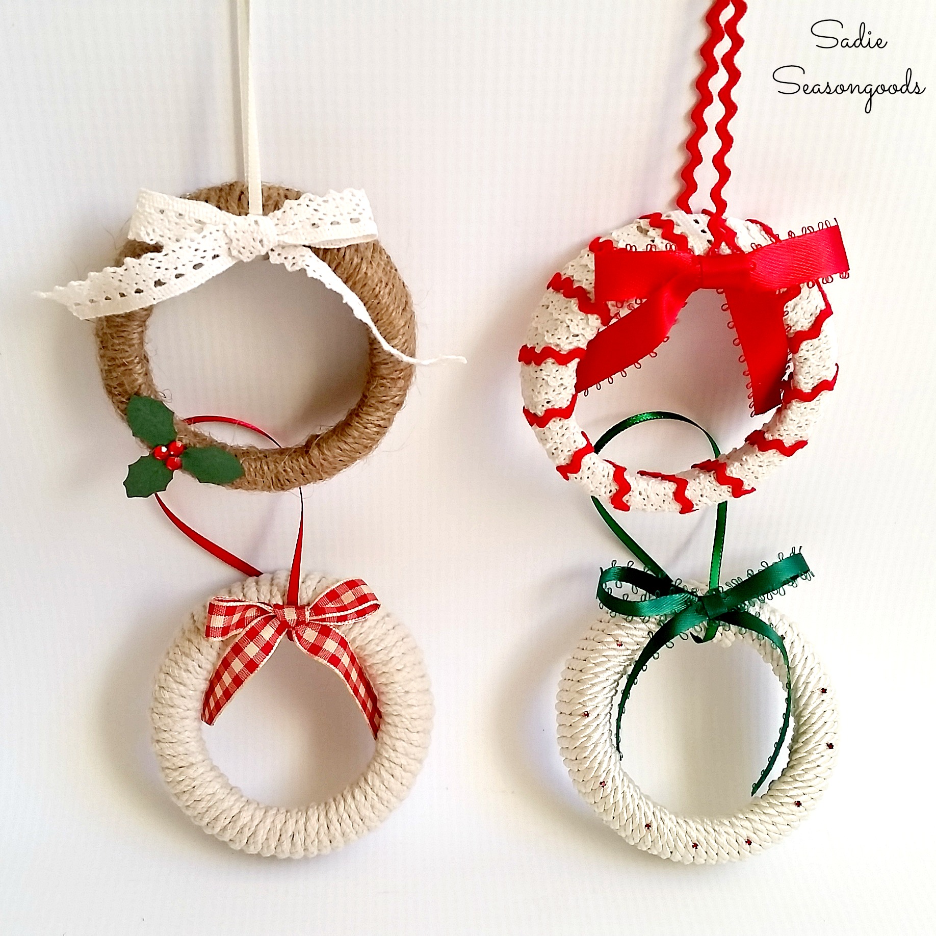 Simple mason jar Christmas decorations. Quick, easy, and inexpensive!