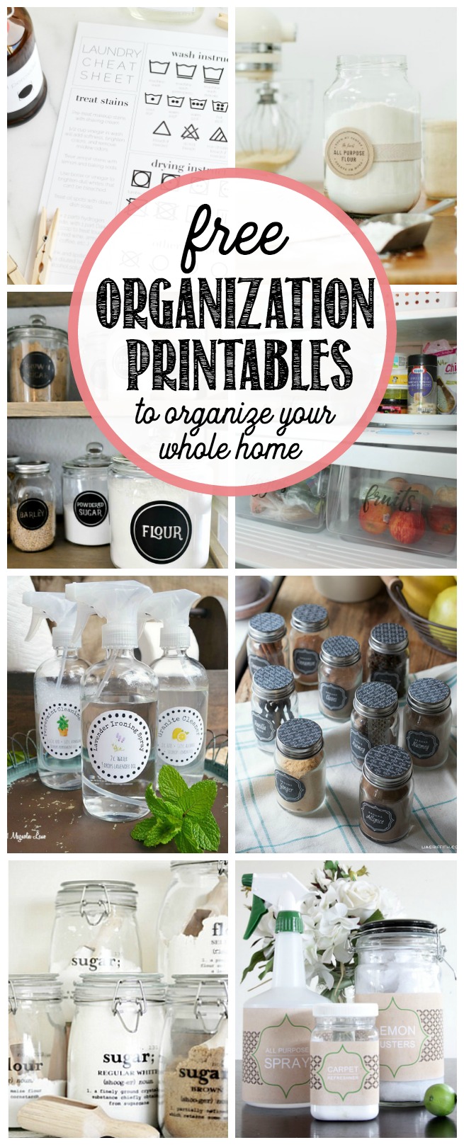 Get your whole home organized with this collection of free organization printables. Love these!