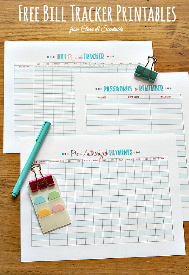 Free Organization Printables Clean And Scentsible