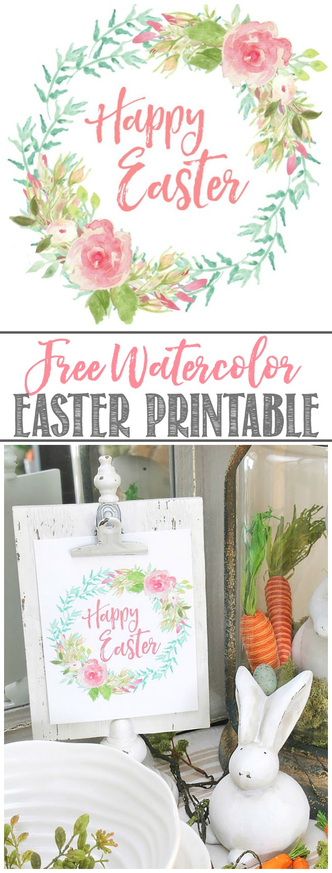 Free Easter printable and Easter decorating ideas.
