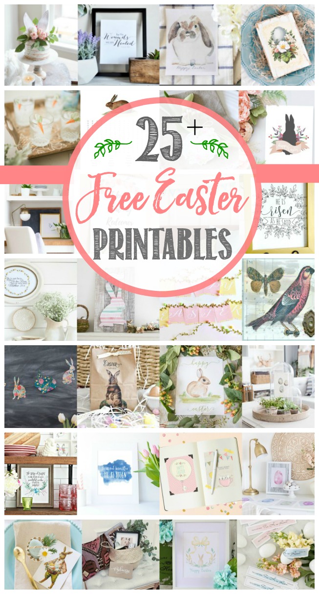 Free Easter printables and beautiful Easter decor ideas.  Simple Easter decorating!