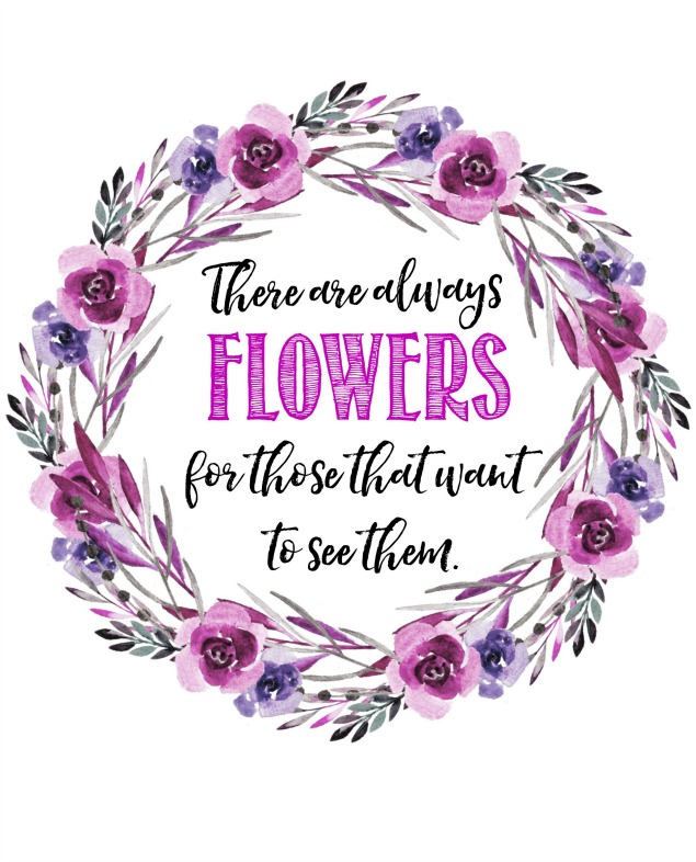 Beautiful collection of free spring printables. I love this quote and spring watercolor printable.