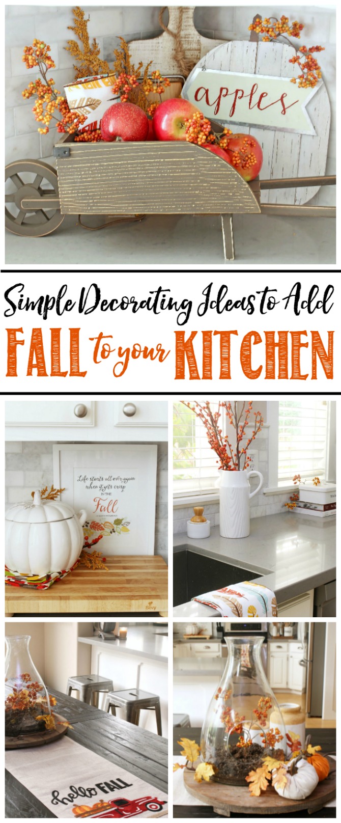 Easy fall kitchen decorating ideas. Simple ways to add some fall to your kitchen decor!