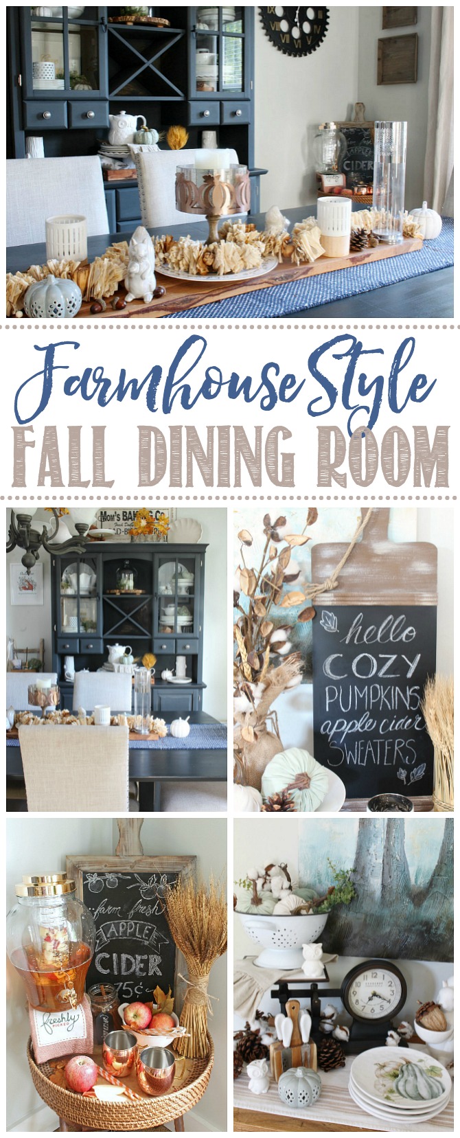 Beautiful collection of fall decorating ideas from this farmhouse style dining room fall home tour.