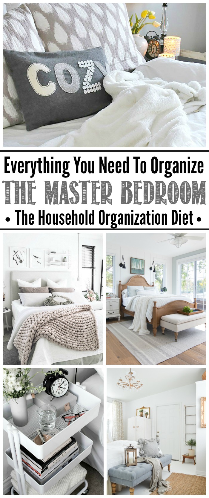 Master Bedroom Organization ideas. Tips, tricks, and tutorials to create an organized and relaxing master bedroom retreat.