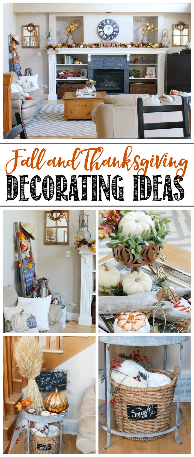 Beautiful fall and Thanksgiving decorating ideas to add warmth and coziness to your home. #thanksgiving #falldecorating