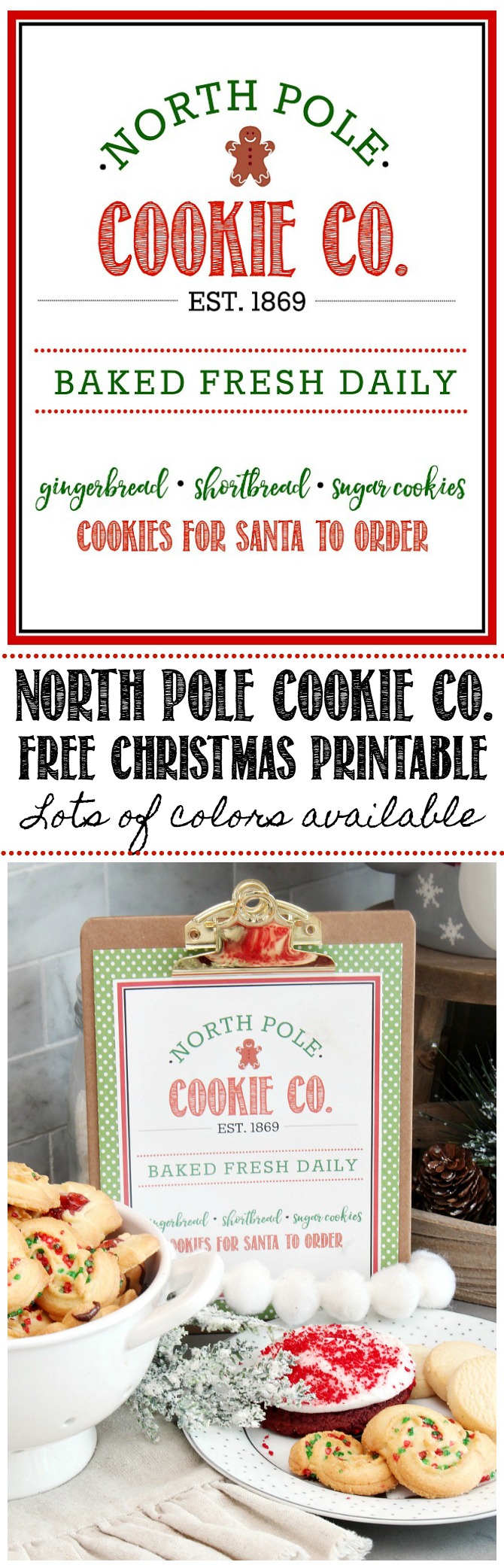 Free North Pole Cookie Co. Christmas Printable Clean and Scentsible