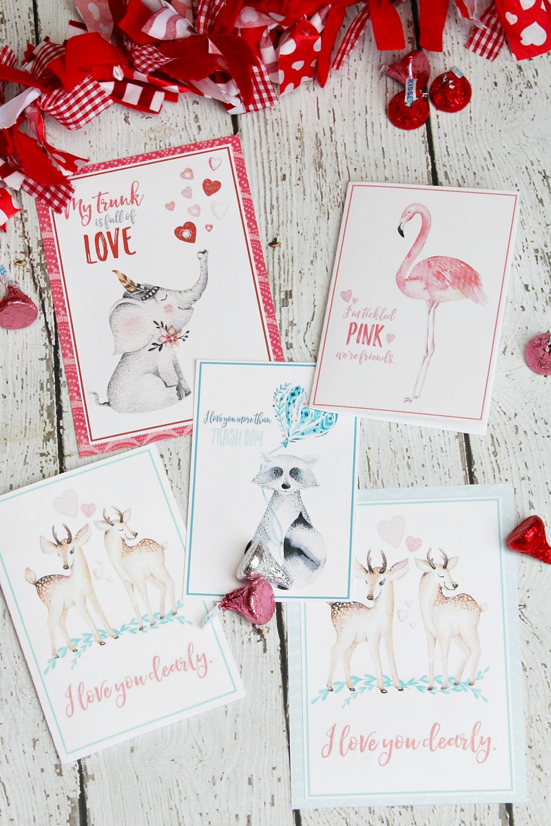 Collection of beautiful watercolor free printable Valentine's Day cards.