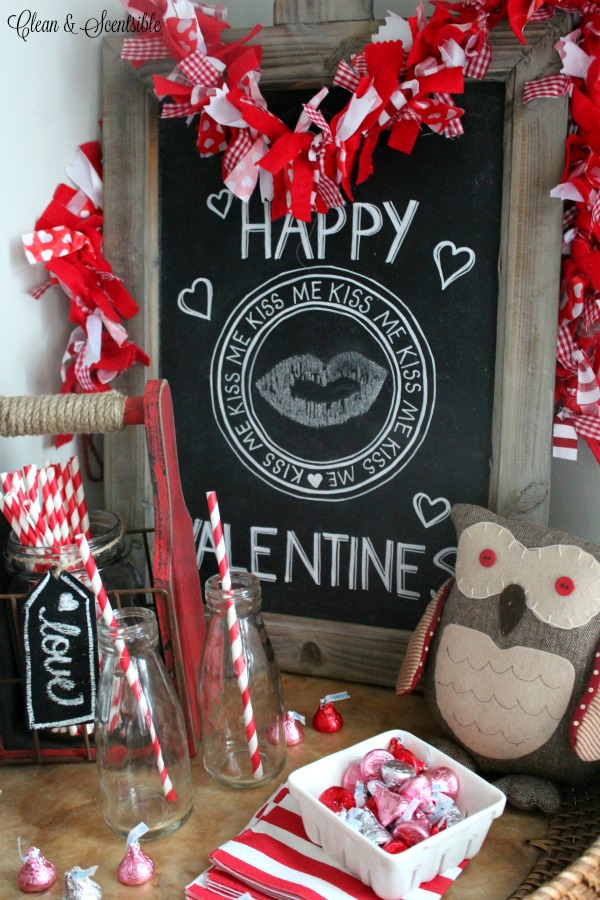 Valentine's Day Chalkbaord. Learn how to transfer any image you would like onto chalkboard.