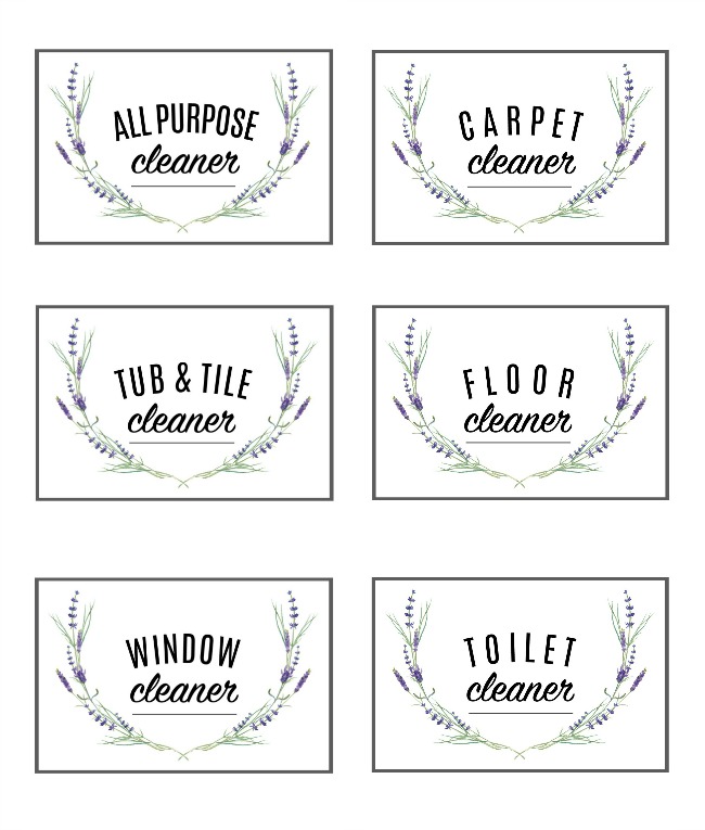 Free printable cleaning labels.