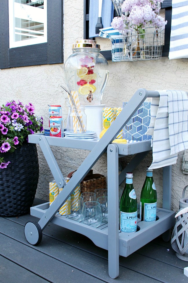 Summer Patio Outdoor Beverage Cart, Outdoor Drink Cart