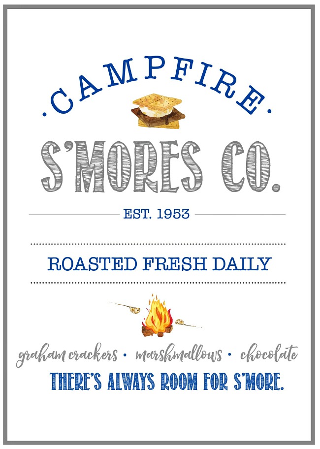 Campfire S'mores Co. free summer printable.