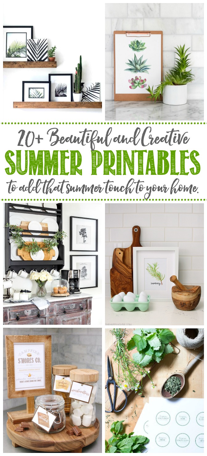Beautiful collection of free summer printables.