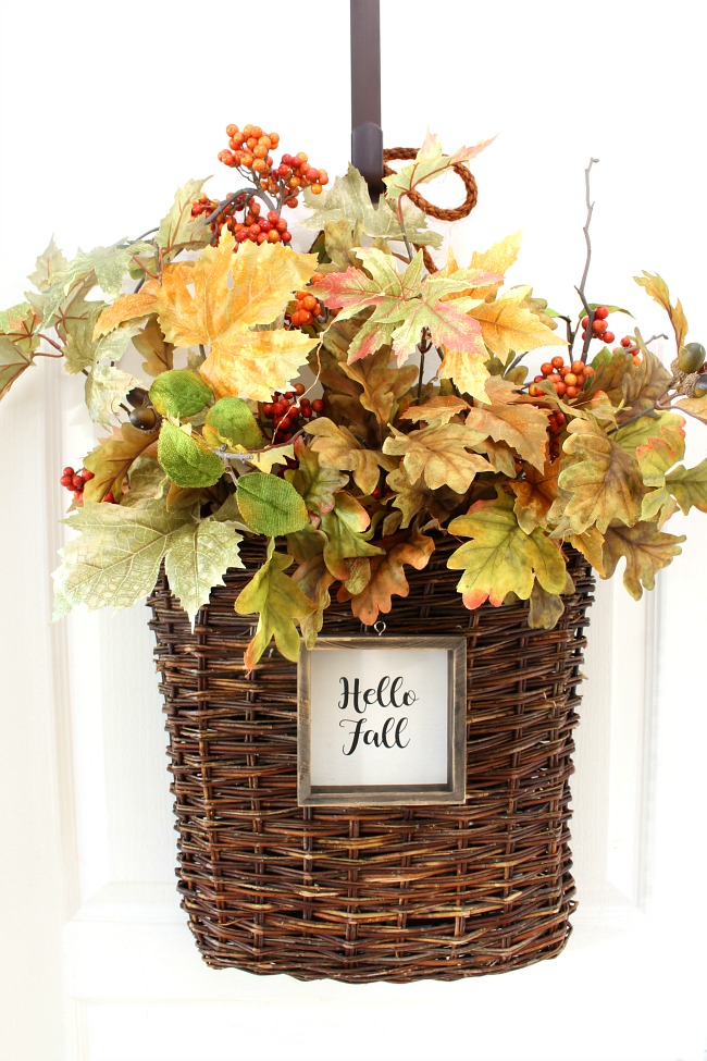 Fall Basket Wreath DIY Clean and Scentsible