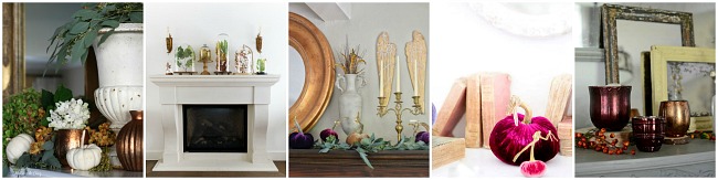 Collection of beautiful fall mantels.