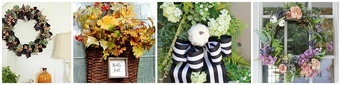 Beautiful collection of fall wreaths.