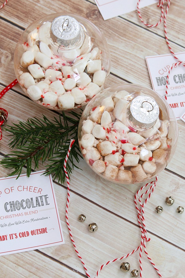 Hot chocolate Christmas gift ornaments.