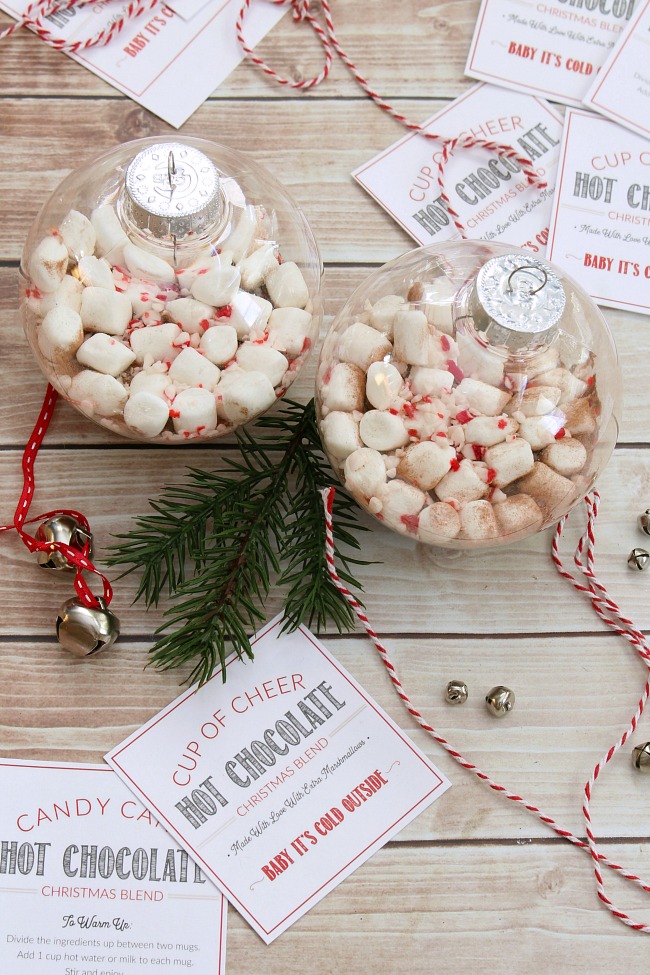 Hot chocolate Christmas gift ornaments.