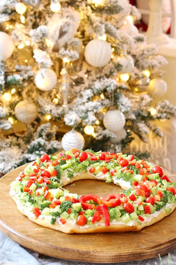 Christmas Appetizer Christmas Wreath Veggie Pizza Clean and Scentsible