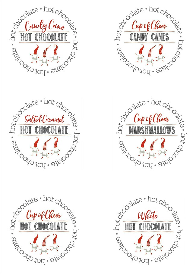 Free hot chocolate bar labels.
